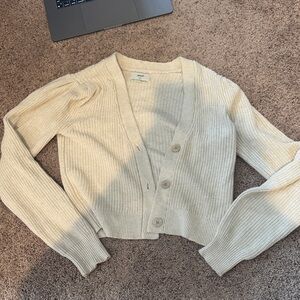 Aerie Cream Button-Up Cardigan